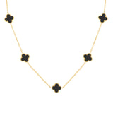 LUSSO Black Celeste Clover Necklace